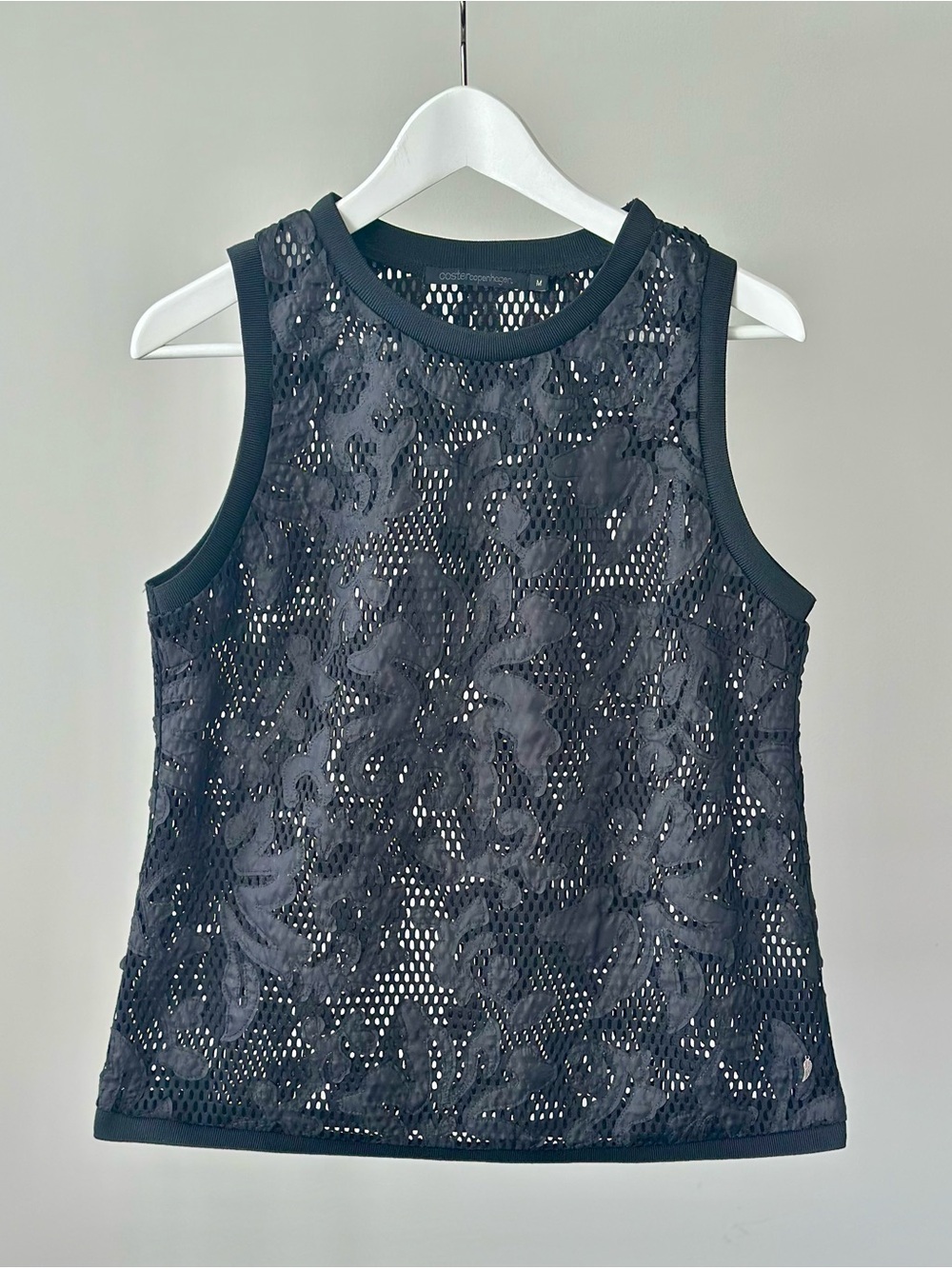 Sleeveless Black Lace Overlay Tank Top